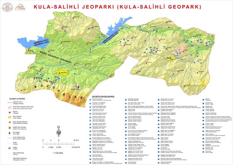 Kula - Salihli Jeoparkı Haritası