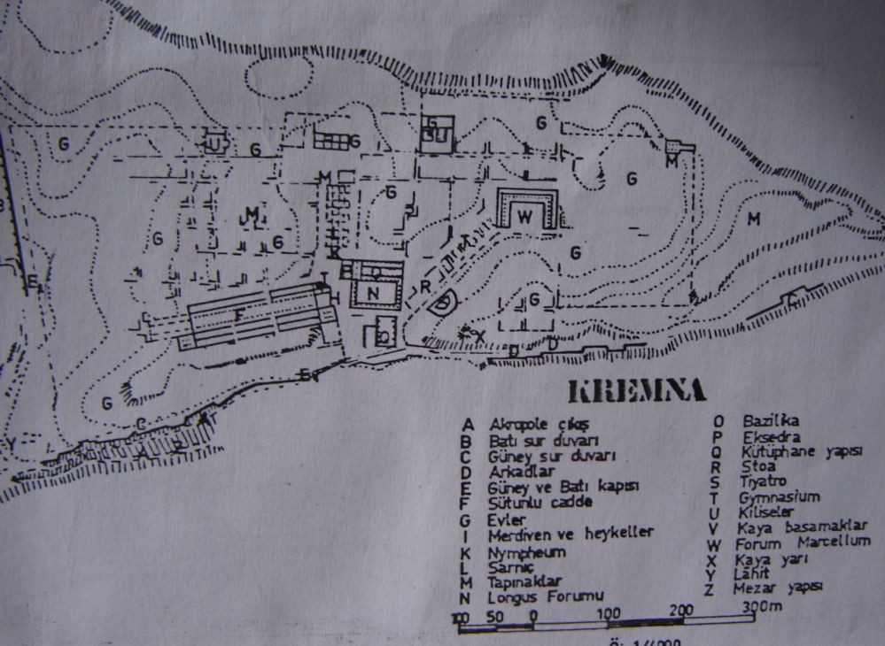 Kremna Antik Kenti Haritası